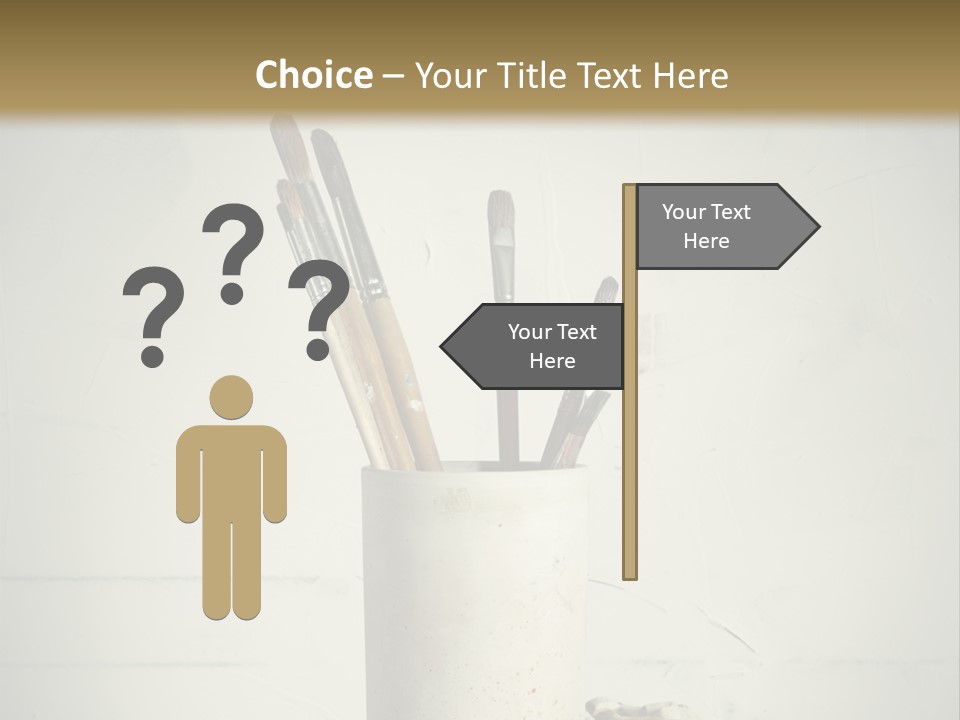 Glass With Artist's Brushes PowerPoint Template
