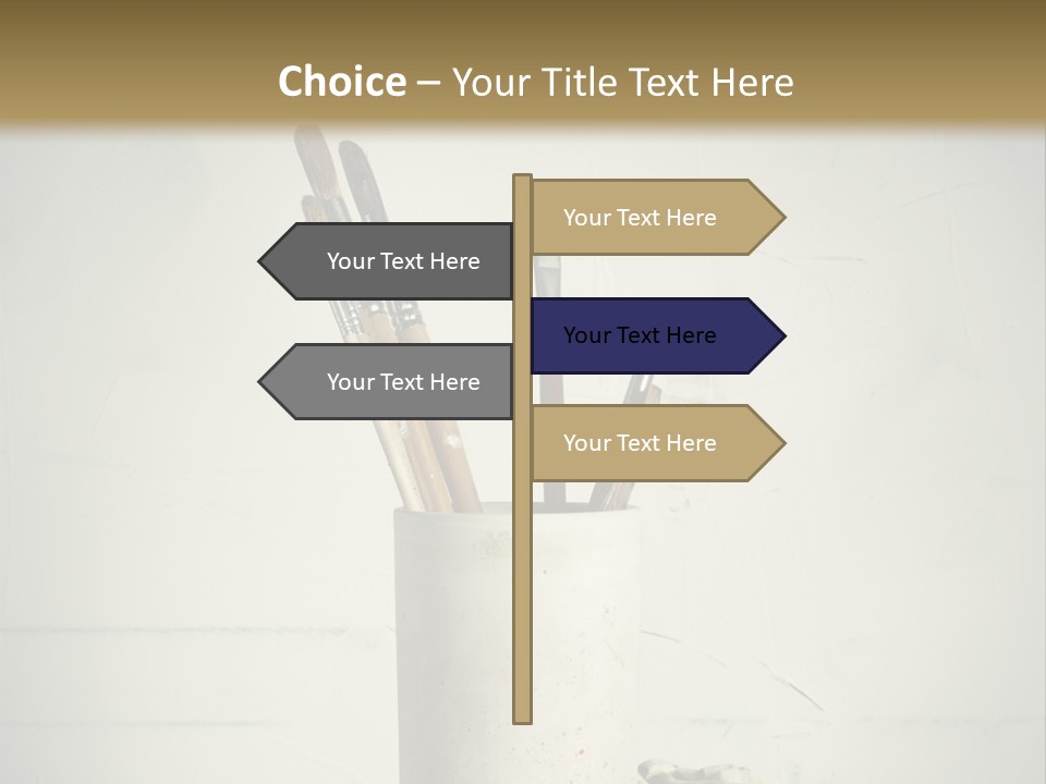Glass With Artist's Brushes PowerPoint Template