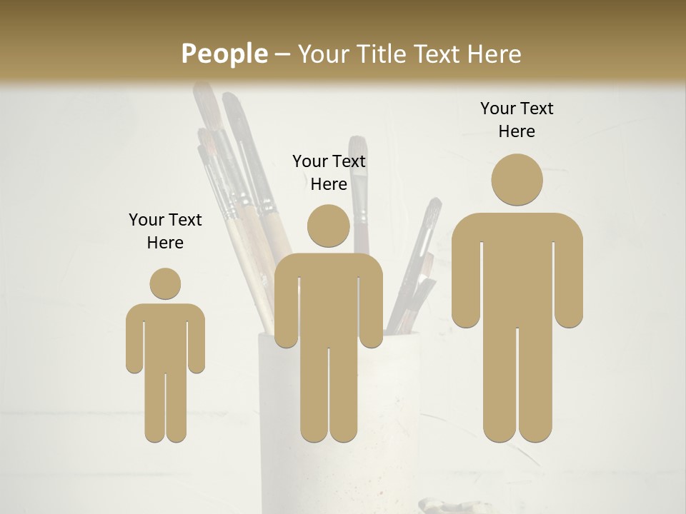 Glass With Artist's Brushes PowerPoint Template