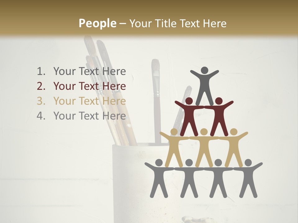 Glass With Artist's Brushes PowerPoint Template