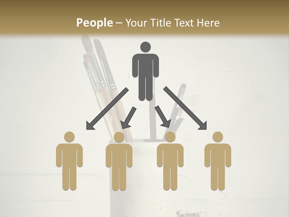 Glass With Artist's Brushes PowerPoint Template