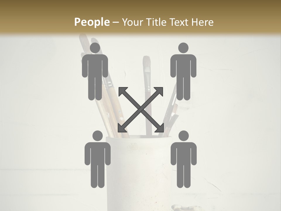 Glass With Artist's Brushes PowerPoint Template