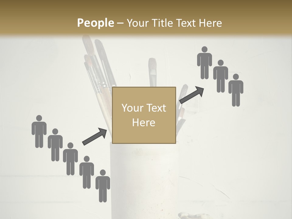 Glass With Artist's Brushes PowerPoint Template