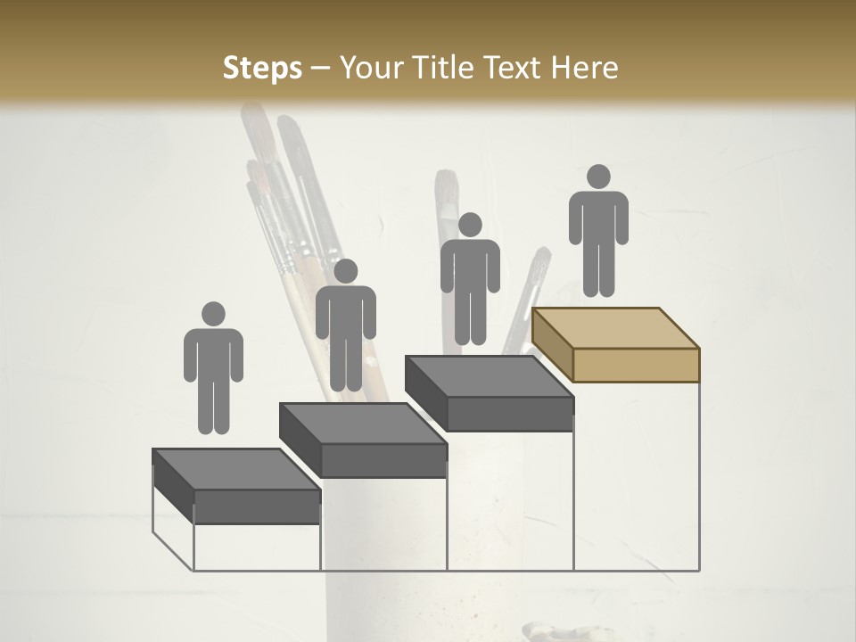 Glass With Artist's Brushes PowerPoint Template