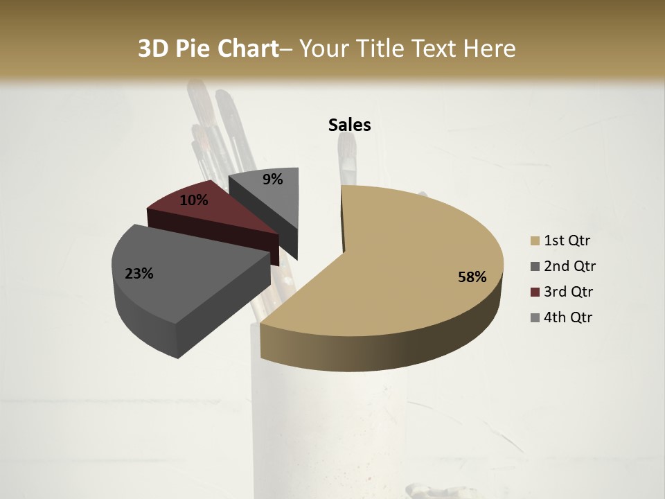 Glass With Artist's Brushes PowerPoint Template