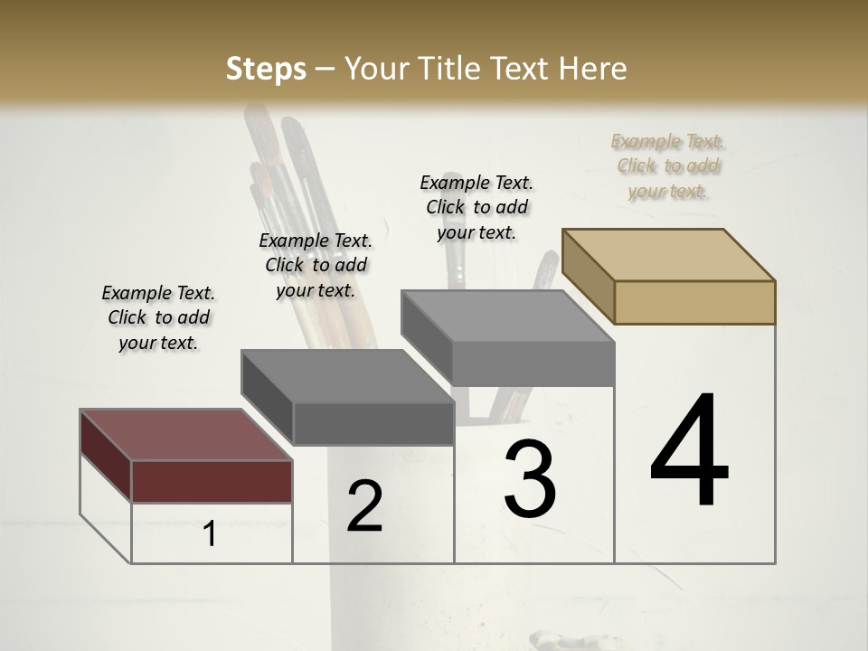 Glass With Artist's Brushes PowerPoint Template