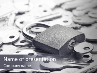 Lock With Key PowerPoint Template