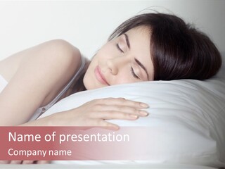 Girl Sleeping On A Pillow PowerPoint Template