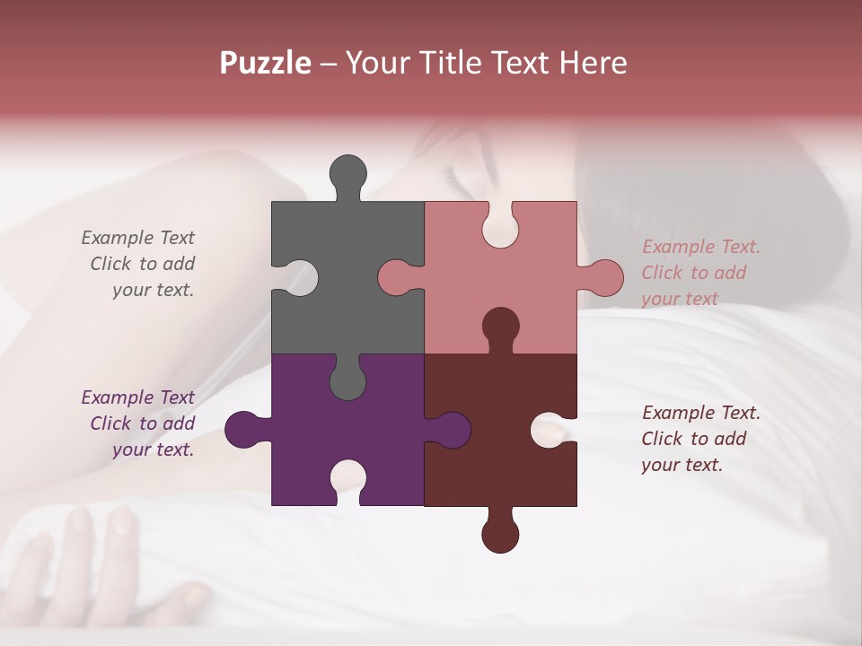 Girl Sleeping On A Pillow PowerPoint Template