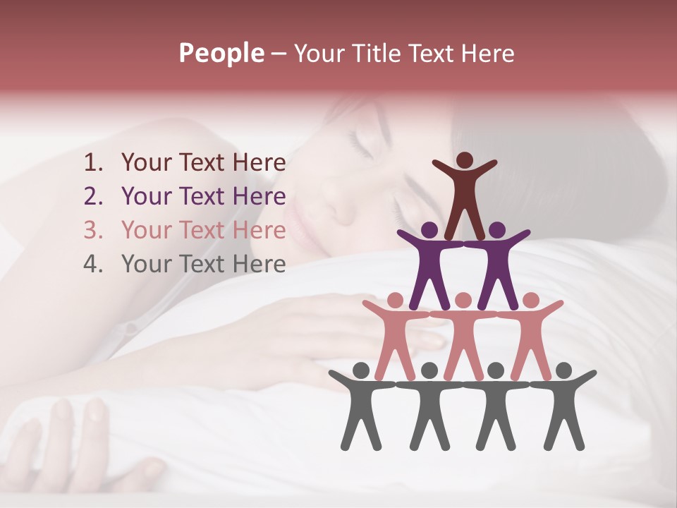 Girl Sleeping On A Pillow PowerPoint Template