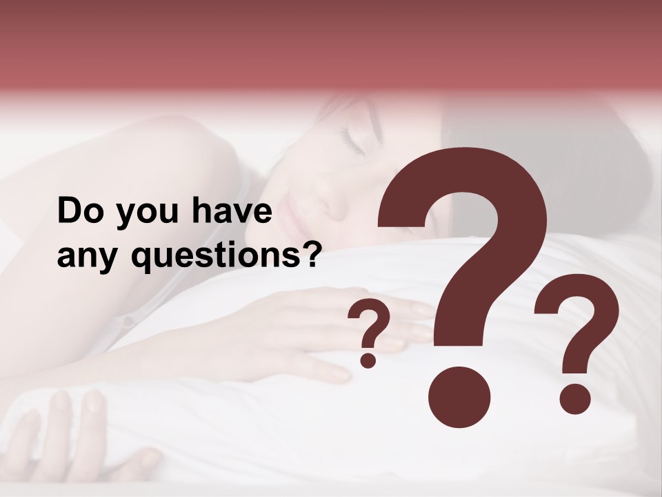 Girl Sleeping On A Pillow PowerPoint Template