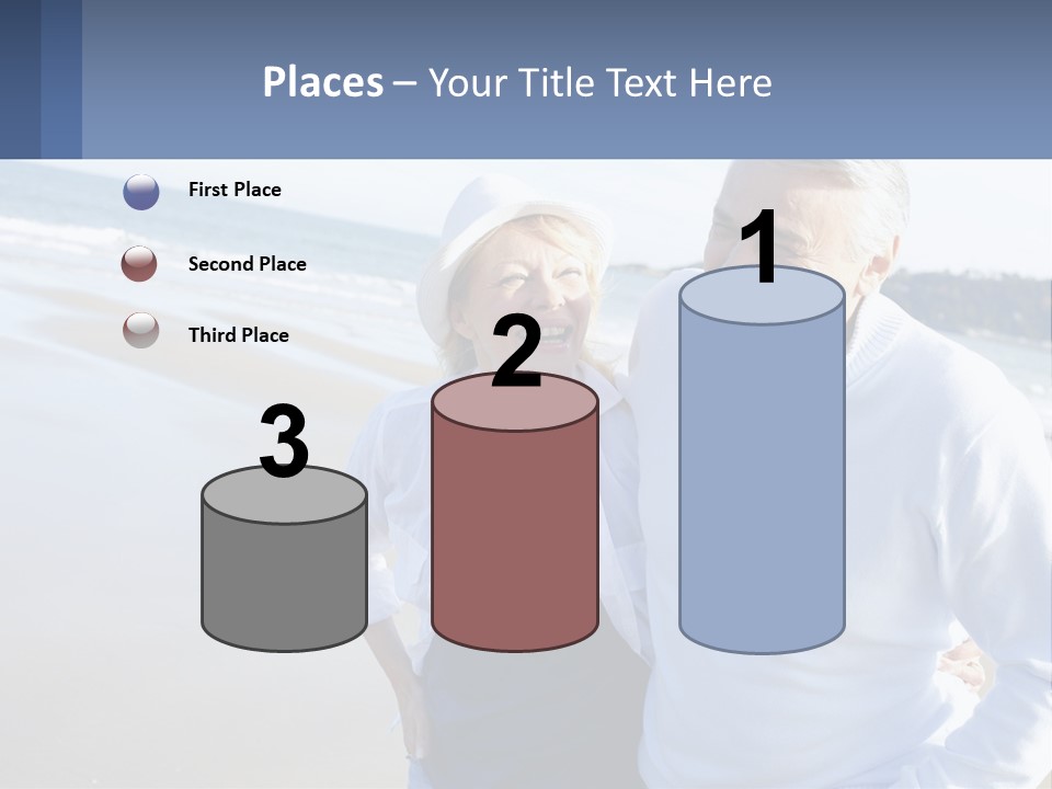 Elderly Man And Woman By The Sea PowerPoint Template