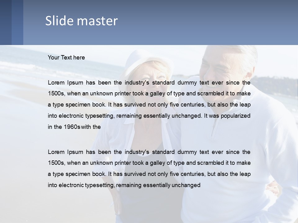 Elderly Man And Woman By The Sea PowerPoint Template