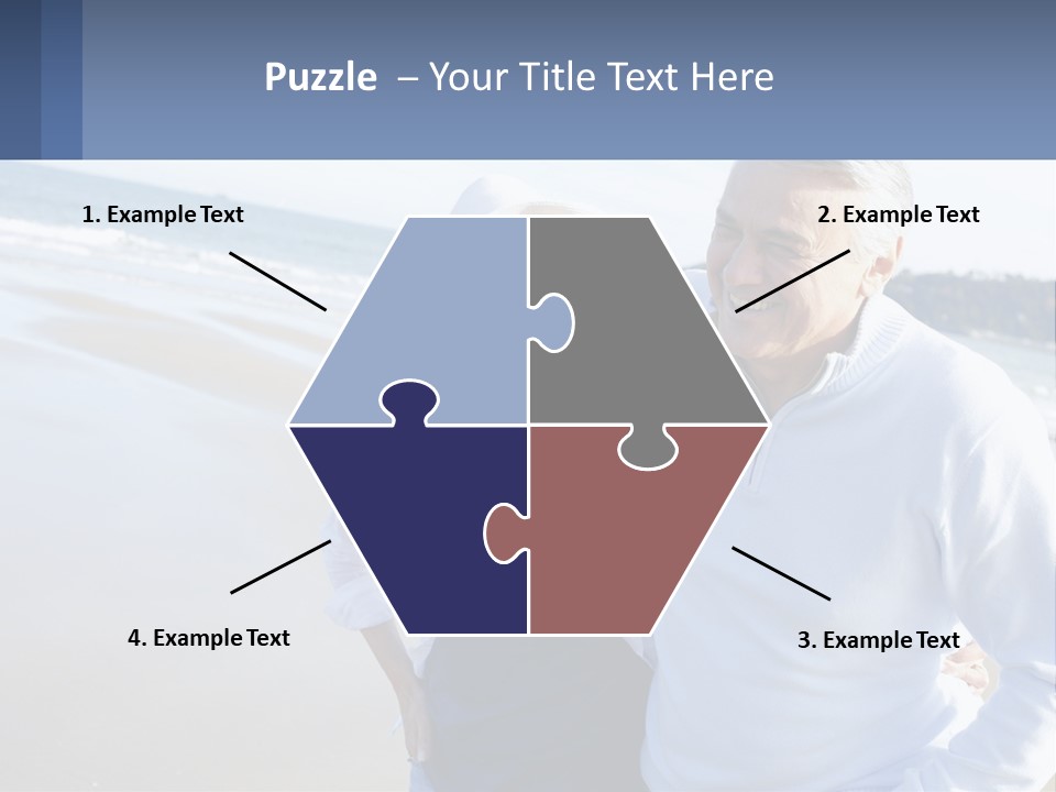 Elderly Man And Woman By The Sea PowerPoint Template