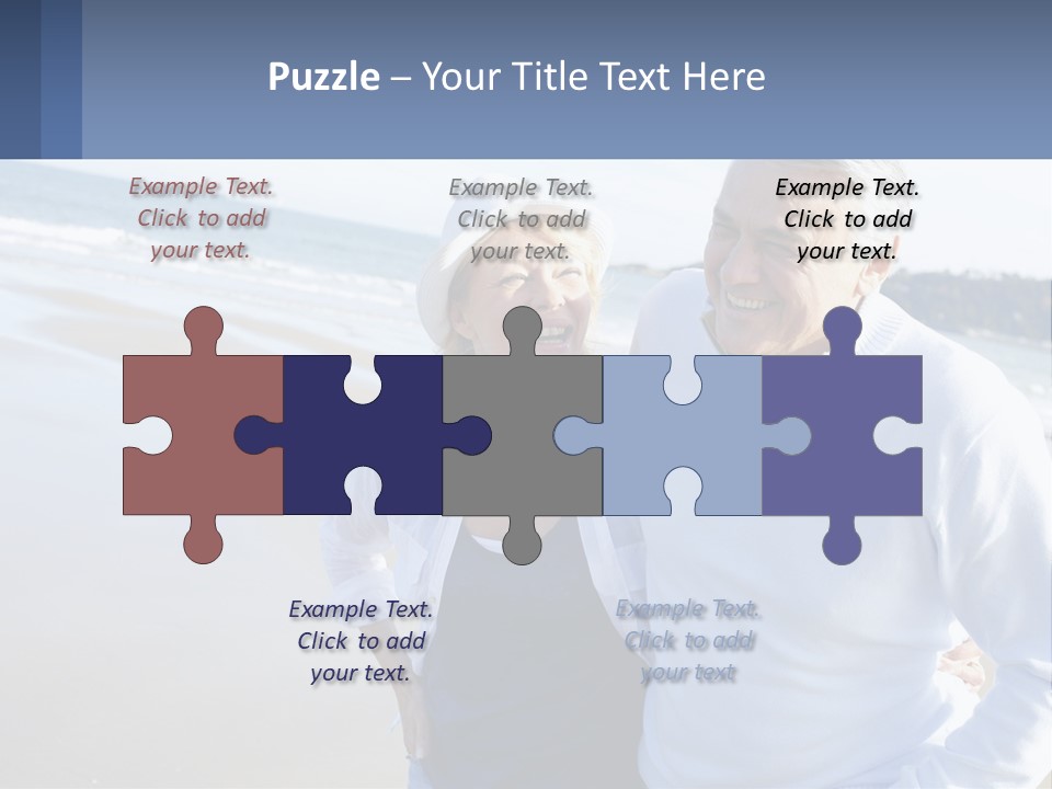 Elderly Man And Woman By The Sea PowerPoint Template