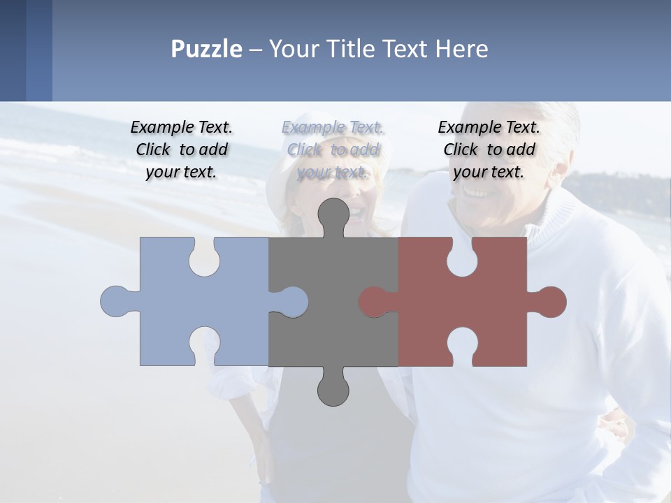 Elderly Man And Woman By The Sea PowerPoint Template