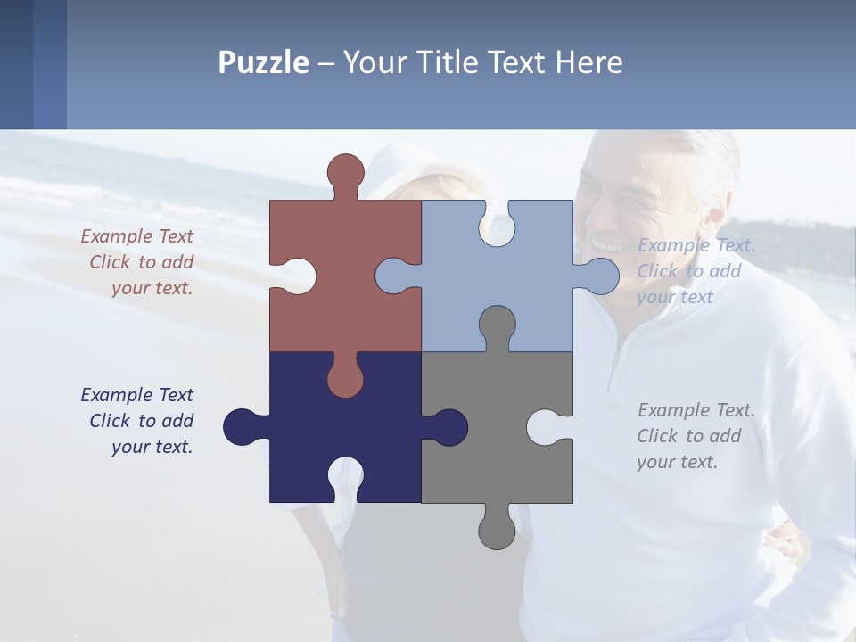 Elderly Man And Woman By The Sea PowerPoint Template