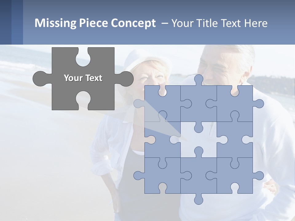 Elderly Man And Woman By The Sea PowerPoint Template