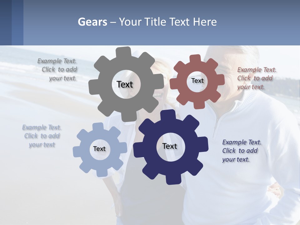 Elderly Man And Woman By The Sea PowerPoint Template