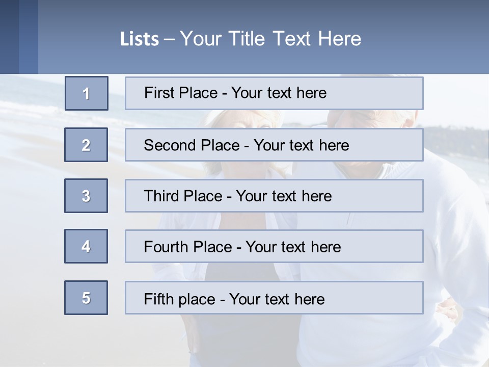 Elderly Man And Woman By The Sea PowerPoint Template