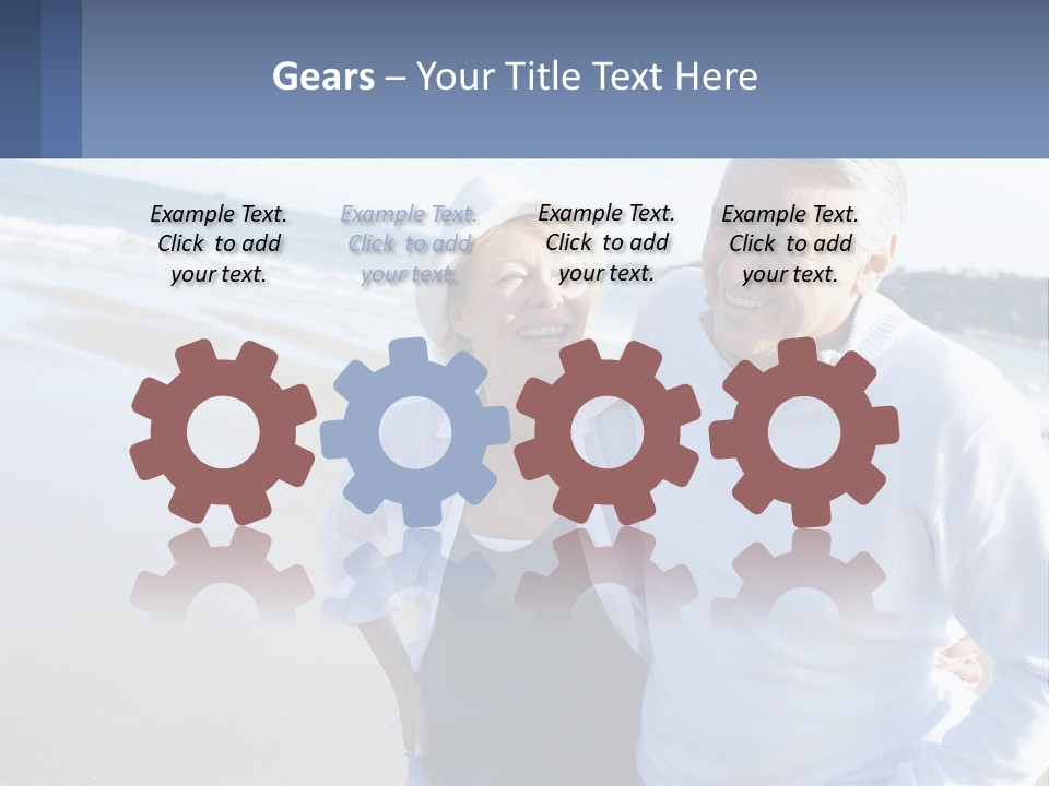 Elderly Man And Woman By The Sea PowerPoint Template