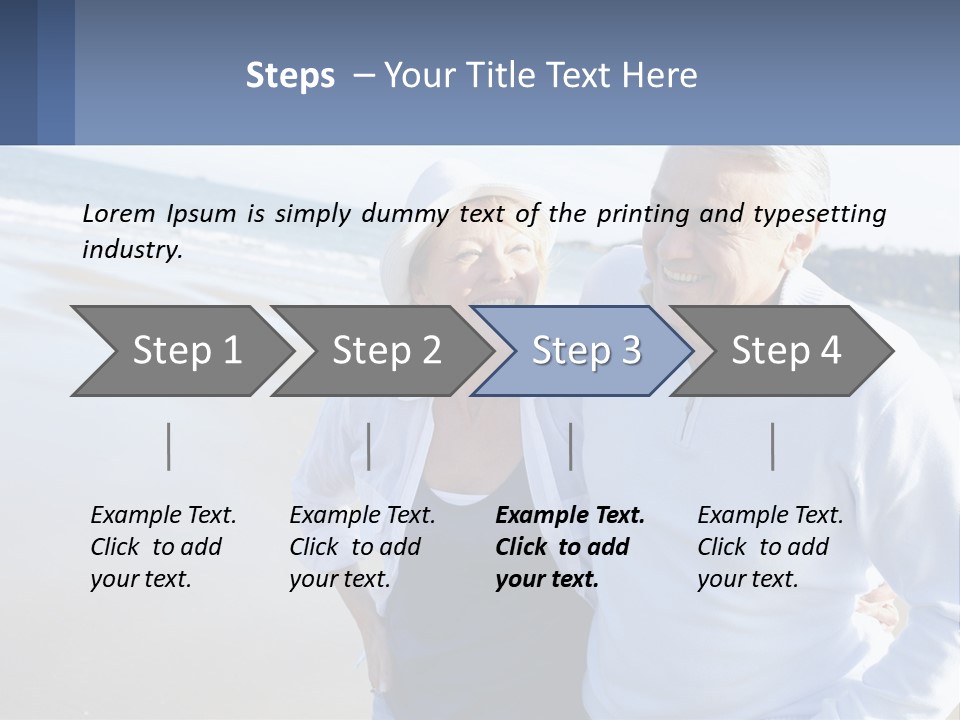 Elderly Man And Woman By The Sea PowerPoint Template