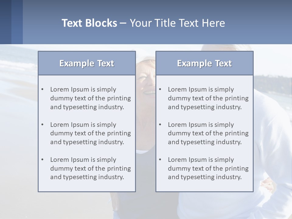 Elderly Man And Woman By The Sea PowerPoint Template