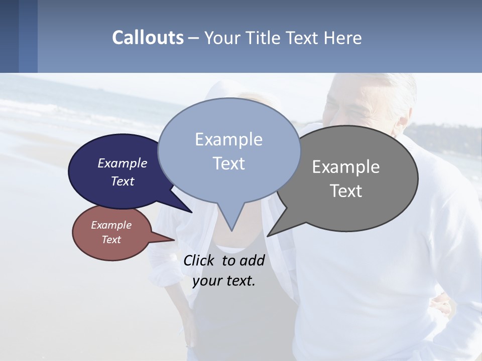 Elderly Man And Woman By The Sea PowerPoint Template