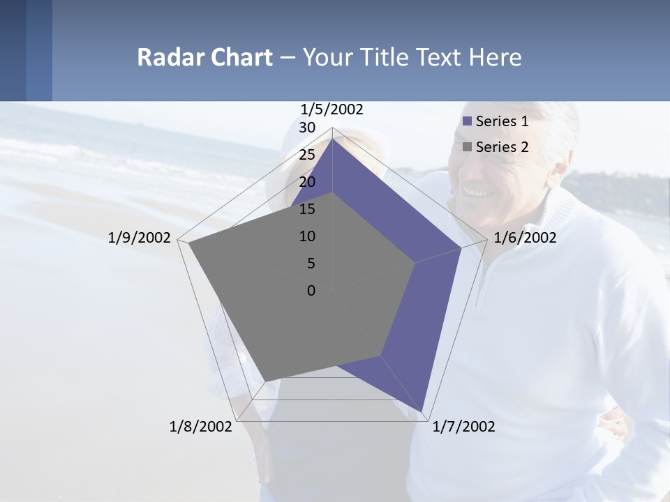 Elderly Man And Woman By The Sea PowerPoint Template