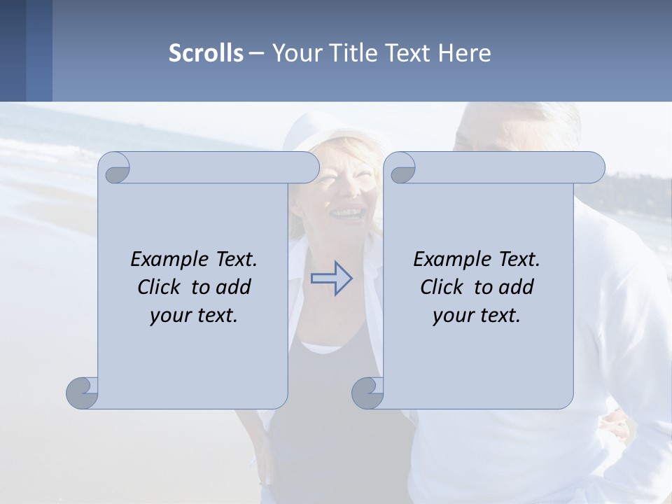 Elderly Man And Woman By The Sea PowerPoint Template