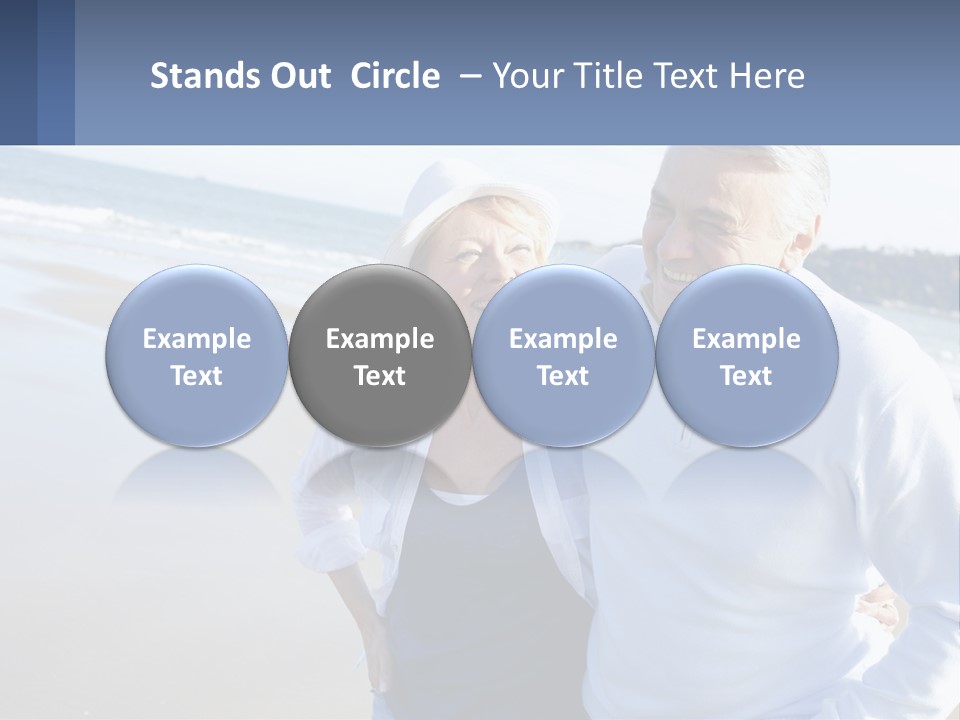 Elderly Man And Woman By The Sea PowerPoint Template