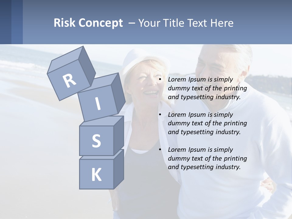 Elderly Man And Woman By The Sea PowerPoint Template