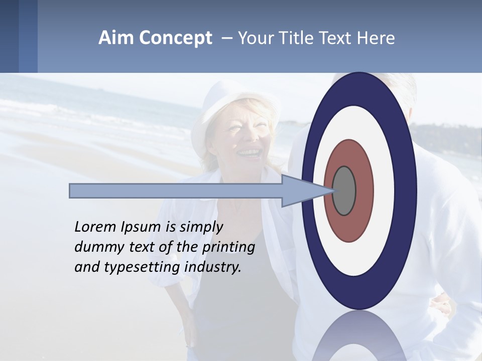 Elderly Man And Woman By The Sea PowerPoint Template