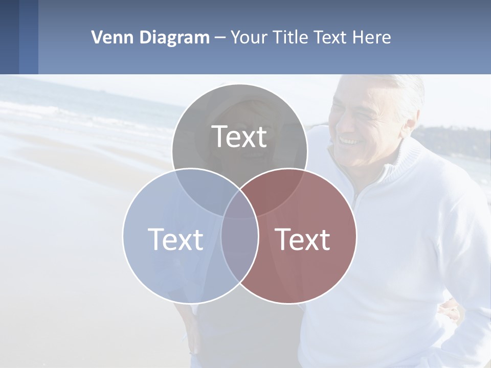 Elderly Man And Woman By The Sea PowerPoint Template