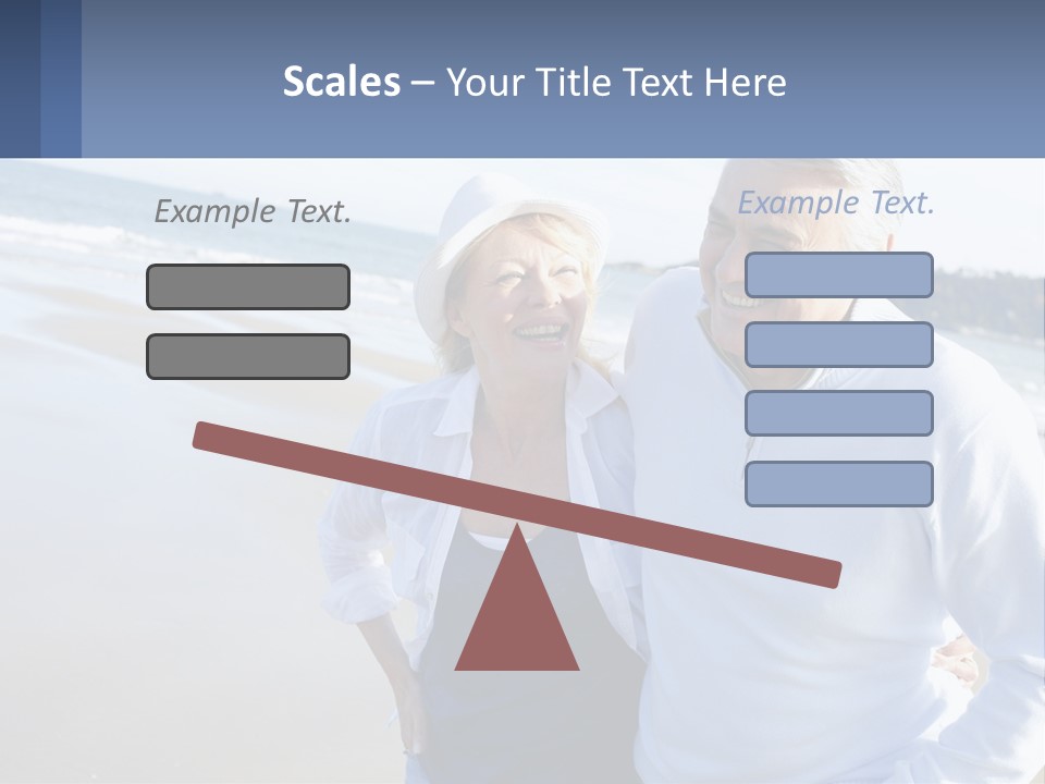 Elderly Man And Woman By The Sea PowerPoint Template