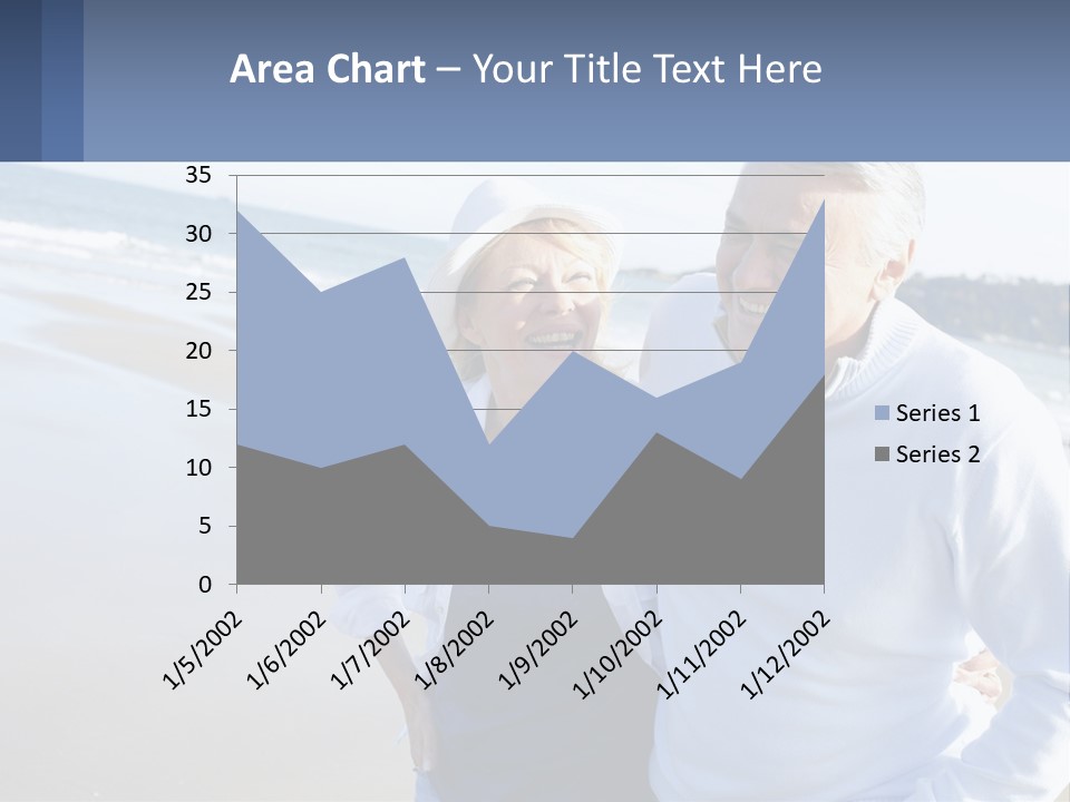 Elderly Man And Woman By The Sea PowerPoint Template