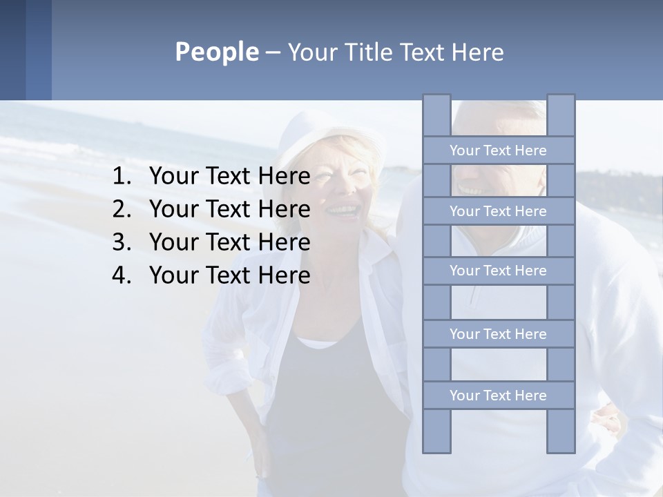 Elderly Man And Woman By The Sea PowerPoint Template