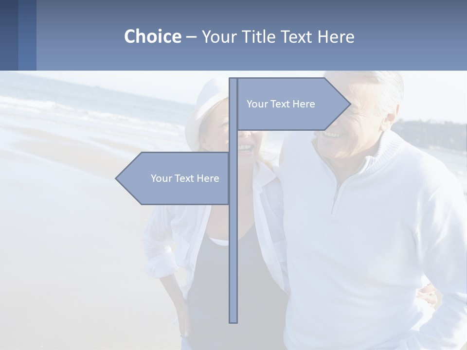 Elderly Man And Woman By The Sea PowerPoint Template