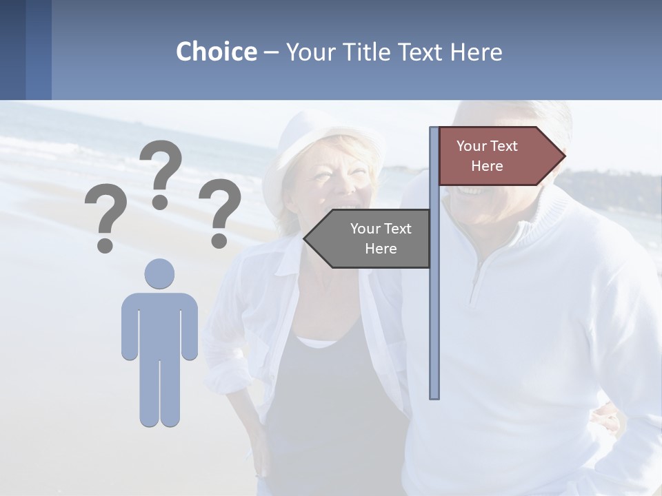 Elderly Man And Woman By The Sea PowerPoint Template