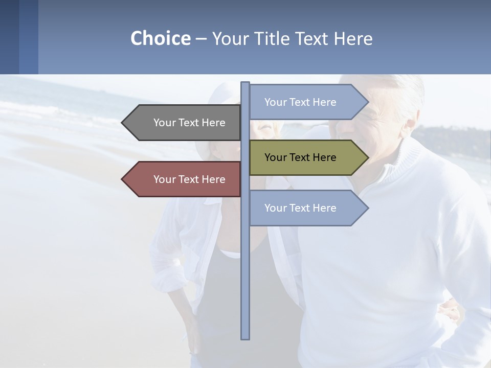 Elderly Man And Woman By The Sea PowerPoint Template