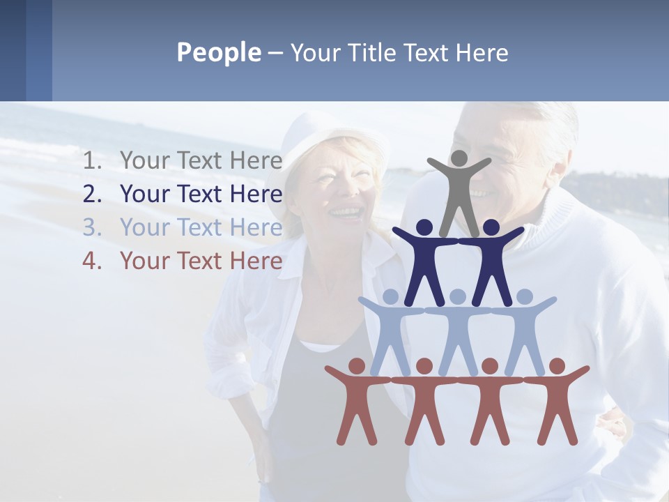 Elderly Man And Woman By The Sea PowerPoint Template