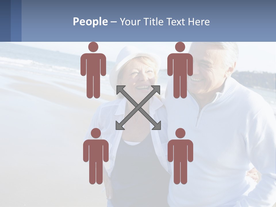 Elderly Man And Woman By The Sea PowerPoint Template