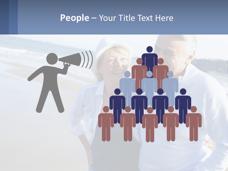 Elderly Man And Woman By The Sea PowerPoint Template