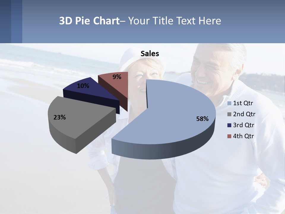 Elderly Man And Woman By The Sea PowerPoint Template