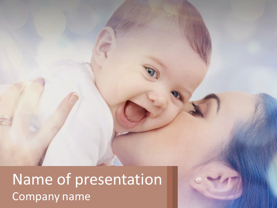 Child With Mom PowerPoint Template