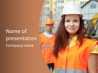 Workers In Vests PowerPoint Template