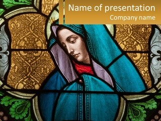 Painting On Glass In A Church PowerPoint Template
