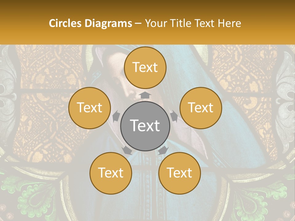 Painting On Glass In A Church PowerPoint Template