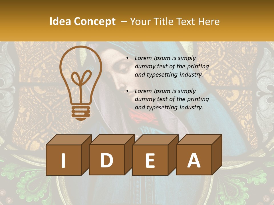 Painting On Glass In A Church PowerPoint Template