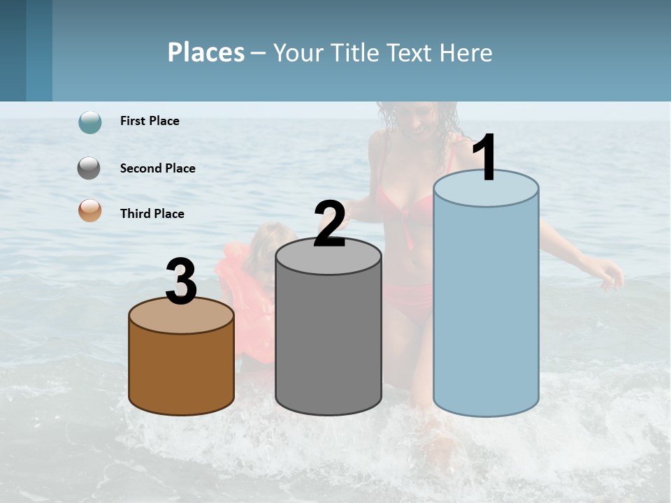 Mom With A Child By The Sea PowerPoint Template